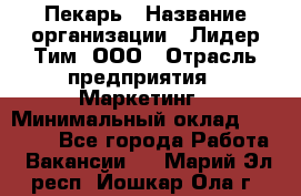 Пекарь › Название организации ­ Лидер Тим, ООО › Отрасль предприятия ­ Маркетинг › Минимальный оклад ­ 27 600 - Все города Работа » Вакансии   . Марий Эл респ.,Йошкар-Ола г.